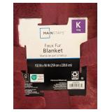 NEW MAINSTAYS FUAX FUR BLANKET SIZE KING