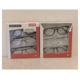 (2) NEW FOSTER GRANT +3.00 READING GLASSES 3PK