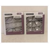 (2) NEW FOSTER GRANT +1.50 READING GLASSES 3PK