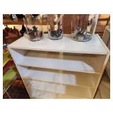 Lot of (4) Wood Stackable Storage / Shelving Unit 2-tier 2