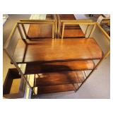 Metal Frame / Stained Wood Shelf Book Case 5-tier 32" x 14" x 48"