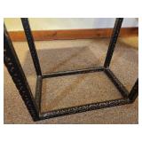 Bronze Finish Metal Frame / Wood Top End Table 14" x 9" x 19 1/2"