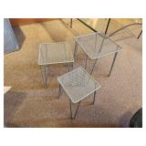 Lot of (3) Metal Wire Mesh Display Stands 7"x7"x8", 6"x6"x7" and 5"x5"x6"