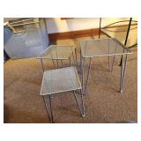 Lot of (3) Metal Wire Mesh Display Stands 7"x7"x8", 6"x6"x7" and 5"x5"x6"