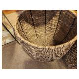Hand-Woven Seagrass Wicker Storage Basket / Side Table 17" x 15"
