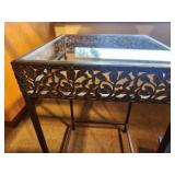Glass Top / Metal Frame End Table 14" x 14" x 24"
