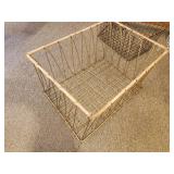 Lot of (4) Metal Wire Storage Baskets 16"x11"x8", 14"x10"x10", 11"x9"x6", 11"x9"x4-1/2"