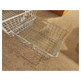 Lot of (4) Metal Wire Storage Baskets 16"x11"x8", 14"x10"x10", 11"x9"x6", 11"x9"x4-1/2"