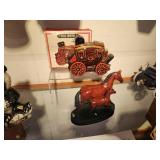 Lot of (2) Whisky Decanters - 1969 Erza Brooks Overland Express Stage Coach, 1977 Old Commonwealth Kentucky Thoroughbred Race Horse and Foal