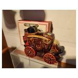 Lot of (2) Whisky Decanters - 1969 Erza Brooks Overland Express Stage Coach, 1977 Old Commonwealth Kentucky Thoroughbred Race Horse and Foal