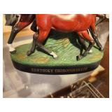 Lot of (2) Whisky Decanters - 1969 Erza Brooks Overland Express Stage Coach, 1977 Old Commonwealth Kentucky Thoroughbred Race Horse and Foal