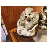 Lot of (2) Whisky Decanters - 1973 Jim Beam Tiffany Poodle, 1972 Erza Brooks Panda Bear by Heritage China