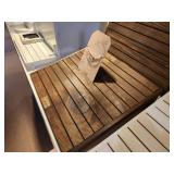 Lot of (4) Slotted Stained Wood Display Stands