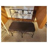 Vintage Wrought Iron Ice Cream Parlor Settee 22 1/2" x 11" x 24"