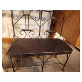 Vintage Wrought Iron Ice Cream Parlor Settee 22 1/2" x 11" x 24"