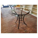 Glass Top / Metal Frame Dining Table 29 1/2" x 36"