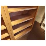 Custom Made Solid Maple Wood Book Case with (5) Adjustable Shelves 35" x 17" x 6