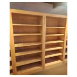 Lot of (2) Custom Made Solid Maple Wood Book Cases with (5) Adjustable Shelves 35" x 17" x 6