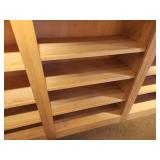 Lot of (2) Custom Made Solid Maple Wood Book Cases with (5) Adjustable Shelves 35" x 17" x 6