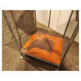 Wood Shelf / Metal Frame Decorative Display Rack 4-shelf 9" x 9" x 58"