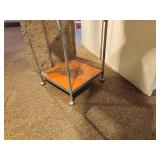 Wood Shelf / Metal Frame Decorative Display Rack 4-shelf 9" x 9" x 58"