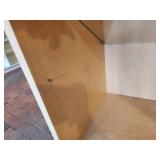 Light Natural Wood Shelving / Display Unit with (3) Wood Shelves and (3) Glass Shelves Each Side 44 1/2" x 14 1/2" x 78"