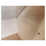 Light Natural Wood Shelving / Display Unit with (3) Wood Shelves and (3) Glass Shelves Each Side 44 1/2" x 14 1/2" x 78"