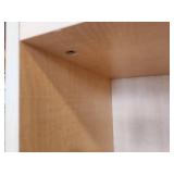 Light Natural Wood Shelving / Display Unit with (3) Wood Shelves and (3) Glass Shelves Each Side 44 1/2" x 14 1/2" x 78"