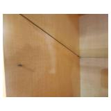 Light Natural Wood Shelving / Display Unit with (3) Wood Shelves and (3) Glass Shelves Each Side 44 1/2" x 14 1/2" x 78"