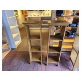 Lot of (2) Wooden Book Cases 3-shelf 14" x 10" x 42"