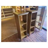 Lot of (2) Wooden Book Cases 3-shelf 14" x 10" x 42"