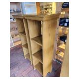 Lot of (2) Wooden Book Cases 3-shelf 14" x 10" x 42"
