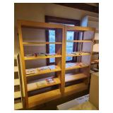 Lot of (2) Custom Made Solid Maple Wood Book Cases with (5) Adjustable Shelves 35" x 17" x 6