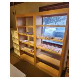 Lot of (2) Custom Made Solid Maple Wood Book Cases with (5) Adjustable Shelves 35" x 17" x 6