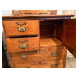 Antique Oak Highboy Chest of Drawers with Mirror Antique Oak Highboy Chest of Drawers with Mirror