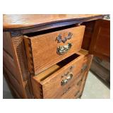 Antique Oak Highboy Chest of Drawers with Mirror Antique Oak Highboy Chest of Drawers with Mirror
