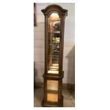 Lighted Wood Curio Cabinet with Glass Shelves Lighted Wood Curio Cabinet with Glass Shelves