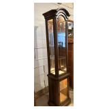 Lighted Wood Curio Cabinet with Glass Shelves Lighted Wood Curio Cabinet with Glass Shelves