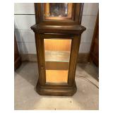 Lighted Wood Curio Cabinet with Glass Shelves Lighted Wood Curio Cabinet with Glass Shelves