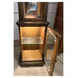 Lighted Wood Curio Cabinet with Glass Shelves Lighted Wood Curio Cabinet with Glass Shelves