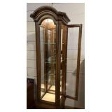 Lighted Wood Curio Cabinet with Glass Shelves Lighted Wood Curio Cabinet with Glass Shelves