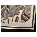 Dale Earnhardt Sr & Jr Black and White framed print Dale Earnhardt Sr & Jr Black and White framed print