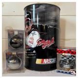 Dale Earnhardt Sr. Metal Can and 3 Ornaments Dale Earnhardt Sr. Metal Can and 3 Ornaments