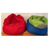 2 Big Joe Bean Bag Chairs and 1 Foot Stool Bean Bag 2 Big Joe Bean Bag Chairs and 1 Foot Stool Bean Bag