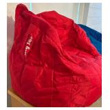 2 Big Joe Bean Bag Chairs and 1 Foot Stool Bean Bag 2 Big Joe Bean Bag Chairs and 1 Foot Stool Bean Bag