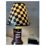 Dale Earnhardt Table Lamp and Crystal Glass Etched Paperweight Dale Earnhardt Table Lamp and Crystal Glass Etched Paperweight