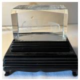 Dale Earnhardt Table Lamp and Crystal Glass Etched Paperweight Dale Earnhardt Table Lamp and Crystal Glass Etched Paperweight