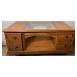 Mission Style Coffee Table with Glass Top Mission Style Coffee Table with Glass Top