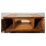 Mission Style Coffee Table with Glass Top Mission Style Coffee Table with Glass Top