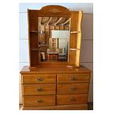 Six Drawer Dresser with Removable Mirrored Hutch Top Six Drawer Dresser with Removable Mirrored Hutch Top